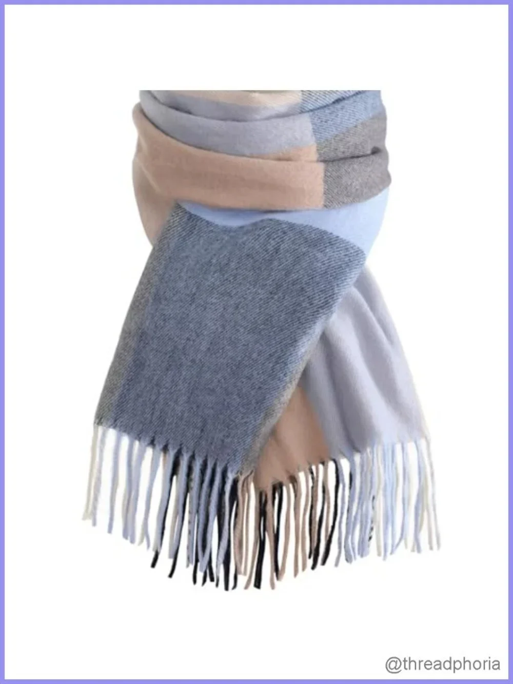 Womens Winter Plaid Blanket Scarf Pashmina Shawl